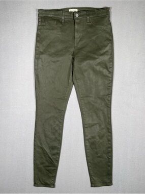 L'AGENCE Marguerite High Rise Skinny Jeans Women’s 30 Ivy Green Coated Stretch